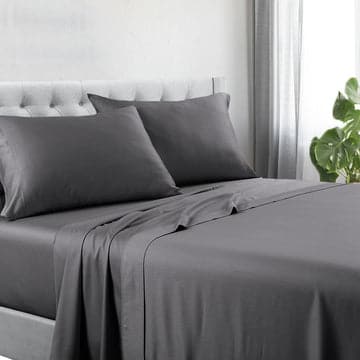 1200tc hotel quality cotton rich sheet set double charcoal-Home &amp; Garden &gt; Bedding-PEROZ Accessories