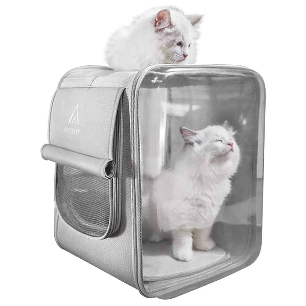 LIFEBEA Pet Dog Cat Carriers Backpack Soft Sided Pet Travel Carrier Bag pet Backpack for Cats, Puppy and Small Dogs-Grey-Pet Care &gt; Cat Supplies-PEROZ Accessories