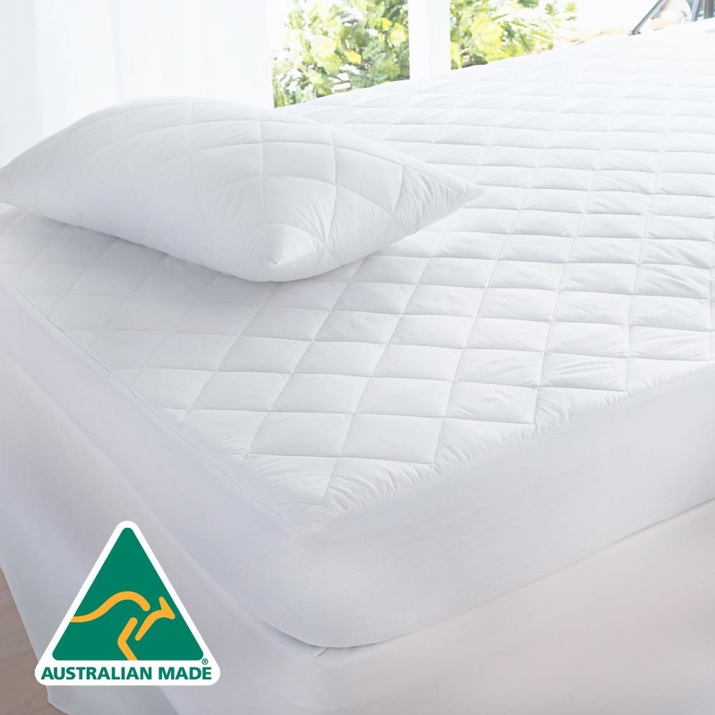 Luxor Aus Made Fully Fitted Cotton Quilted Mattress Protector (King Single)-Home &amp; Garden &gt; Bedding-PEROZ Accessories