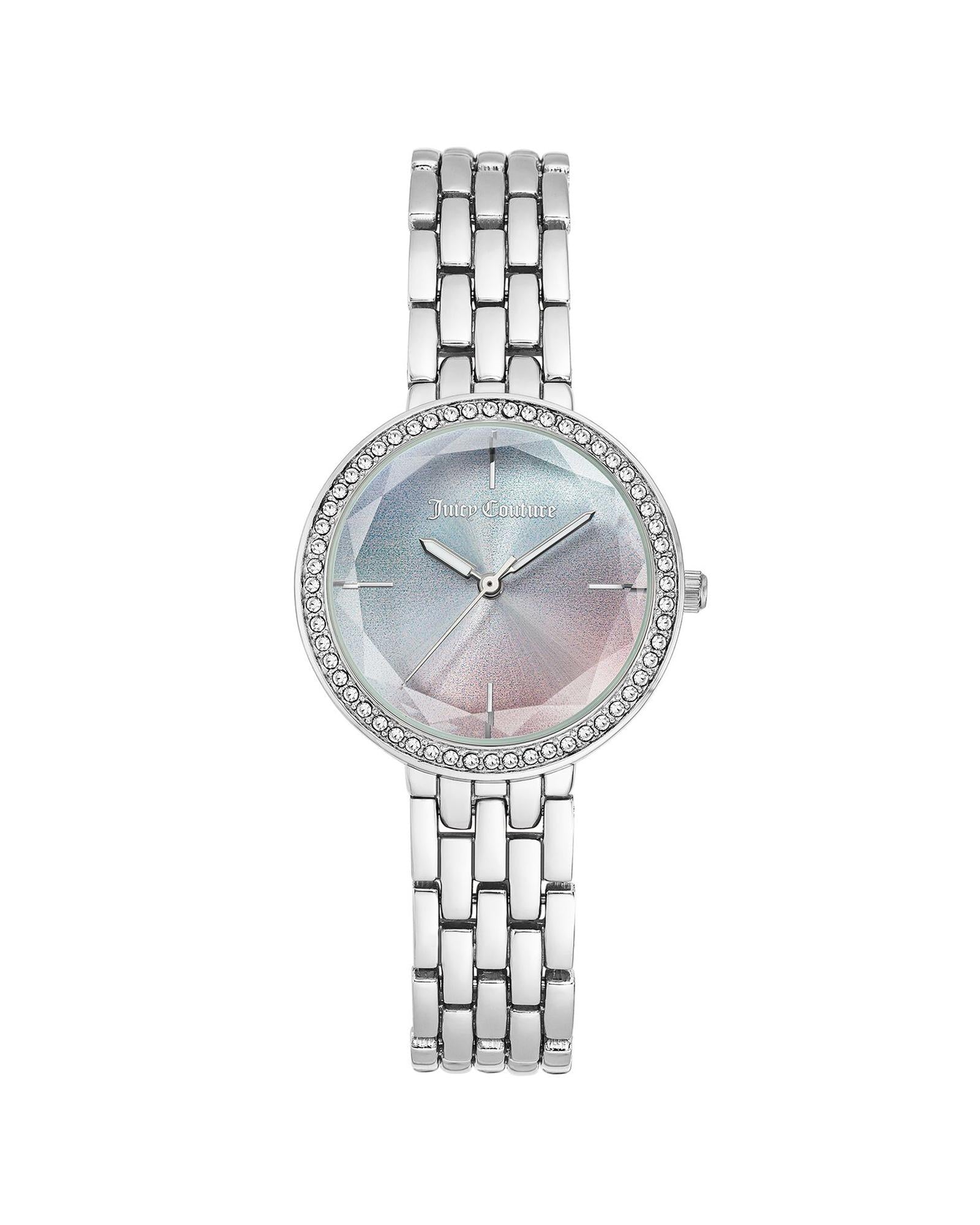 Silver Classic Analog Womens Watch with Rhine Stone Facing One Size Women-Women&