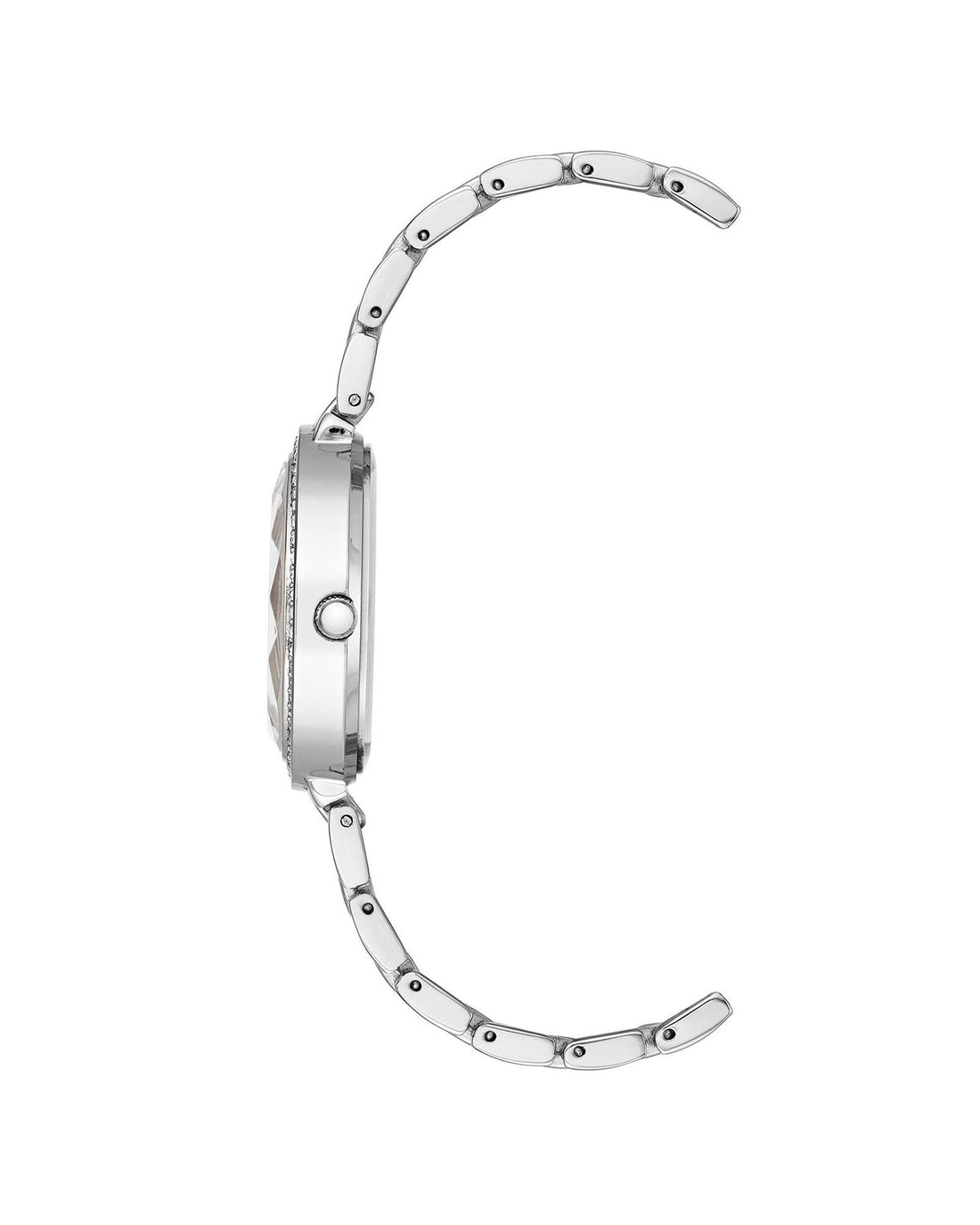 Silver Classic Analog Womens Watch with Rhine Stone Facing One Size Women-Women&