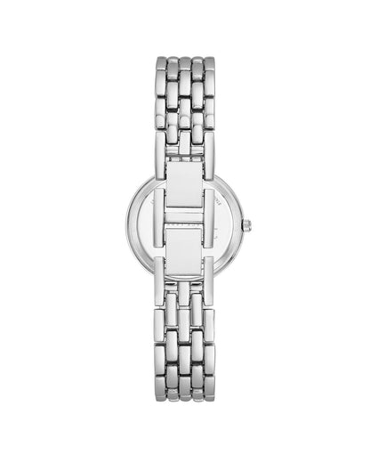 Silver Classic Analog Womens Watch with Rhine Stone Facing One Size Women-Women&