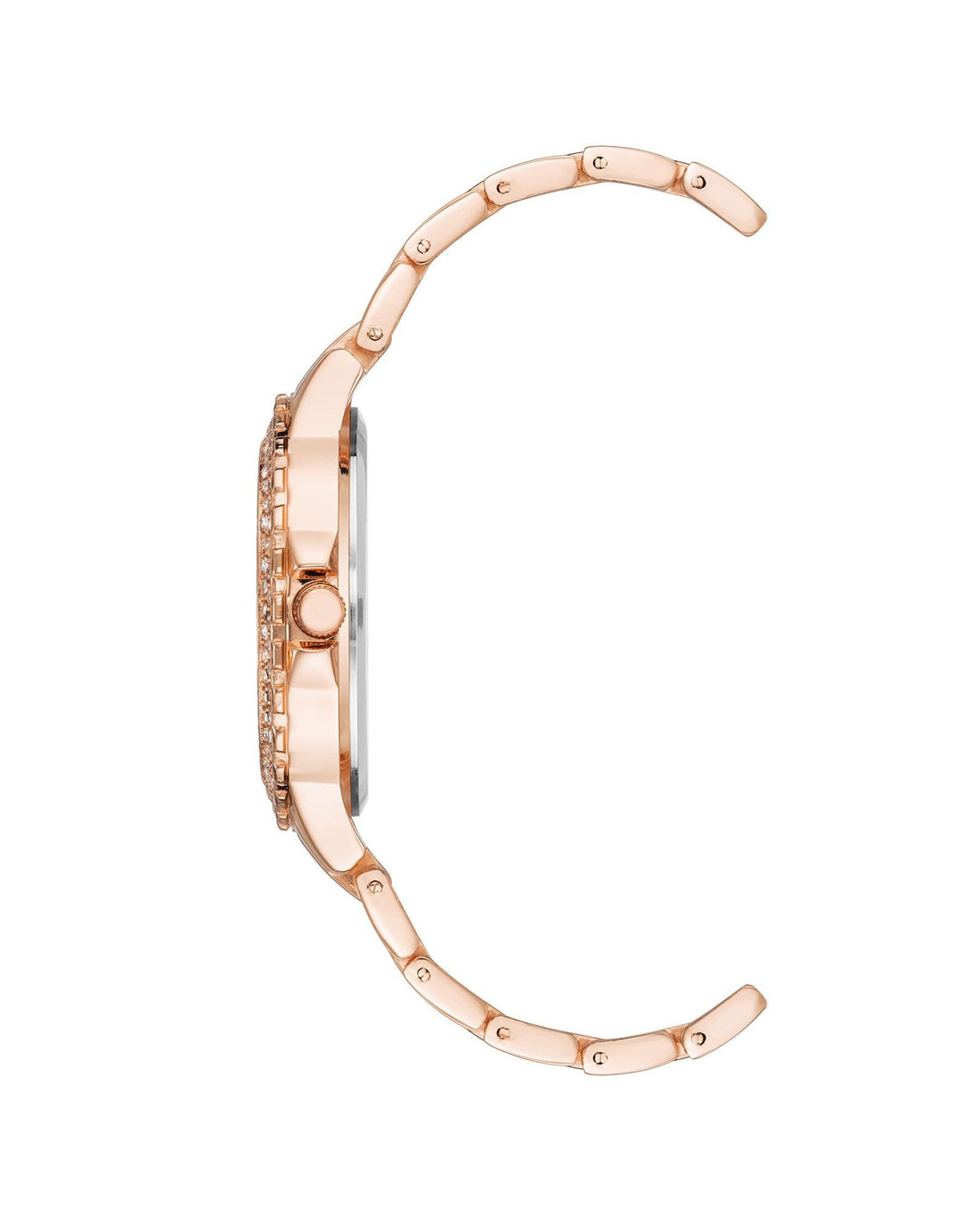 Rose Gold Fashion Watch with Rhine Stone Facing One Size Women-Women&