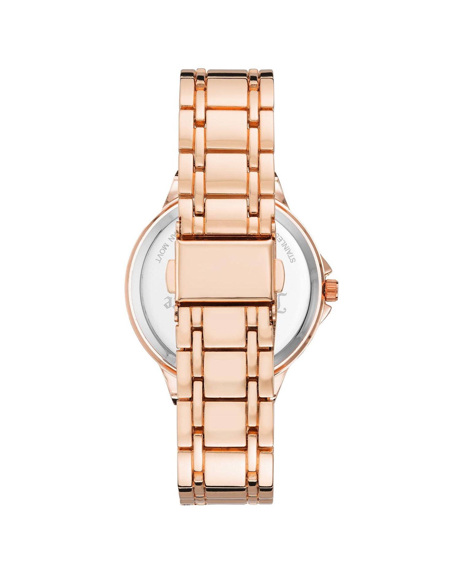 Rose Gold Fashion Watch with Rhine Stone Facing One Size Women-Women&