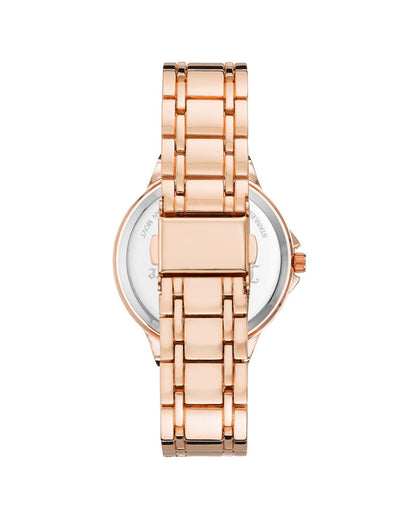 Rose Gold Fashion Watch with Rhine Stone Facing One Size Women-Women&