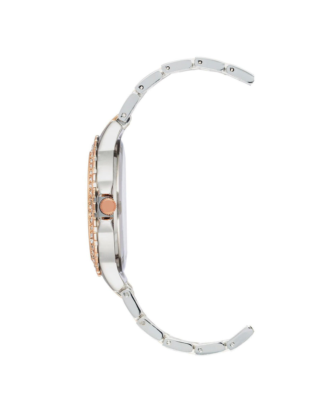 Silver Rhinestone Analog Fashion Watch One Size Women-Women&