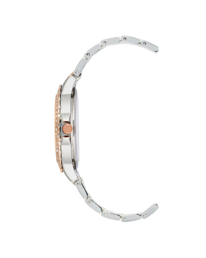 Silver Rhinestone Analog Fashion Watch One Size Women-Women&
