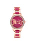 Rose Gold Analog Fashion Watch with Rhine Stone Facing One Size Women-Women&