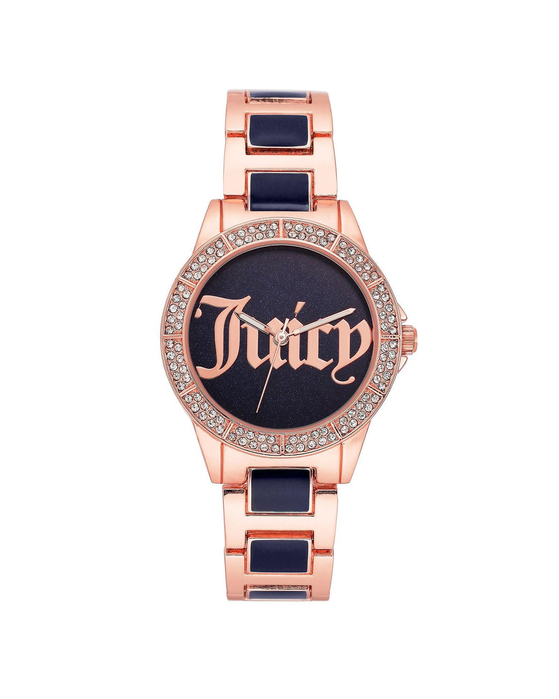 Rose Gold Analog Fashion Watch with Rhinestone Facing One Size Women-Women&