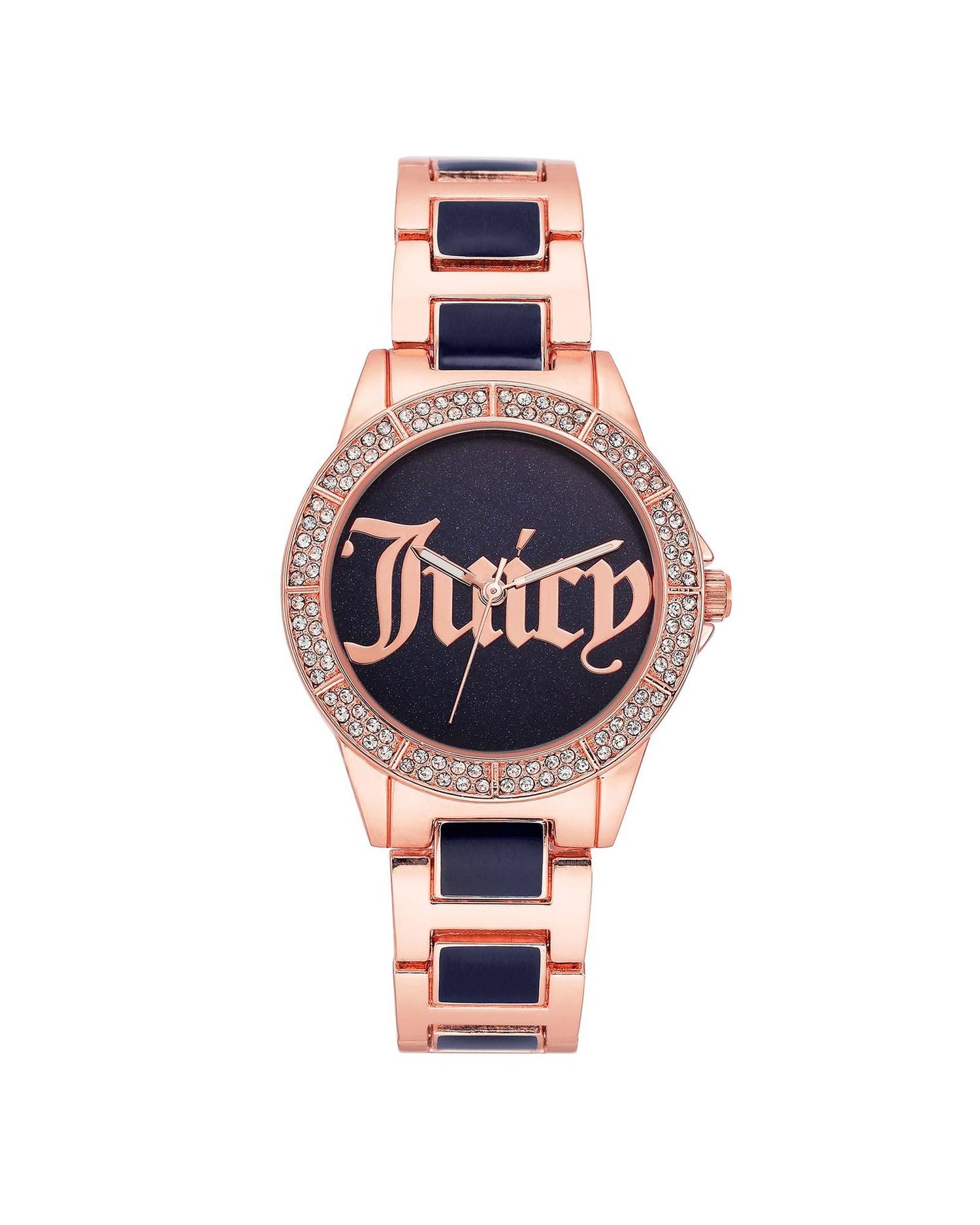 Rose Gold Analog Fashion Watch with Rhinestone Facing One Size Women-Women&