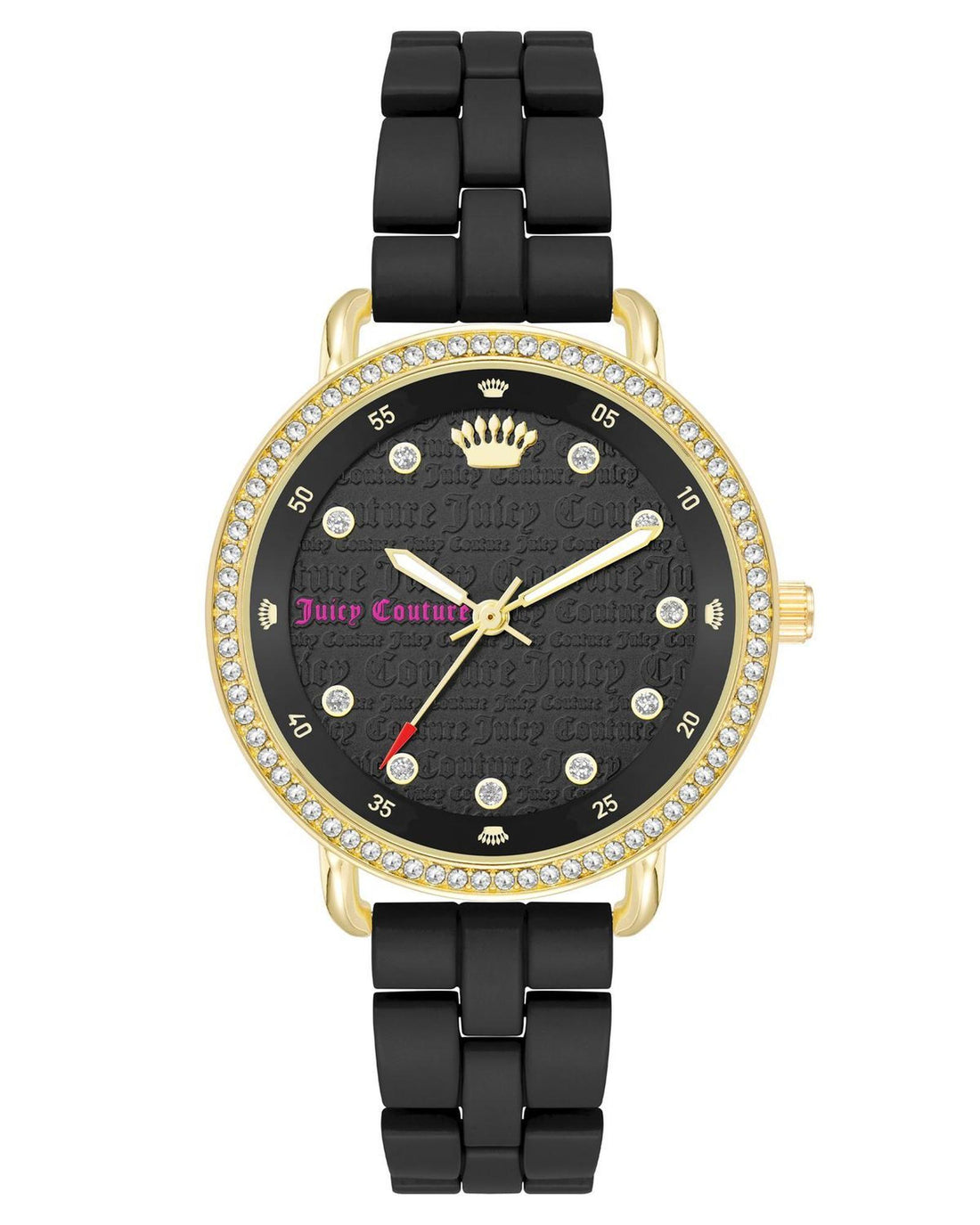 Gold Fashion Watch with Rhine Stone Facing One Size Women-Women&