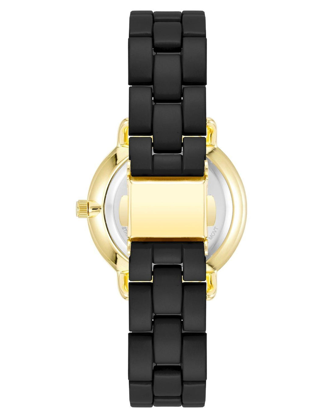 Gold Fashion Watch with Rhine Stone Facing One Size Women-Women&