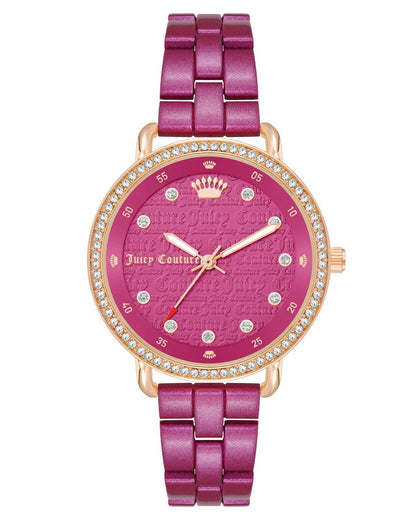 Rose Gold Fashion Watch with Rhine Stone Facing One Size Women-Women&