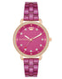 Rose Gold Fashion Watch with Rhine Stone Facing One Size Women-Women&