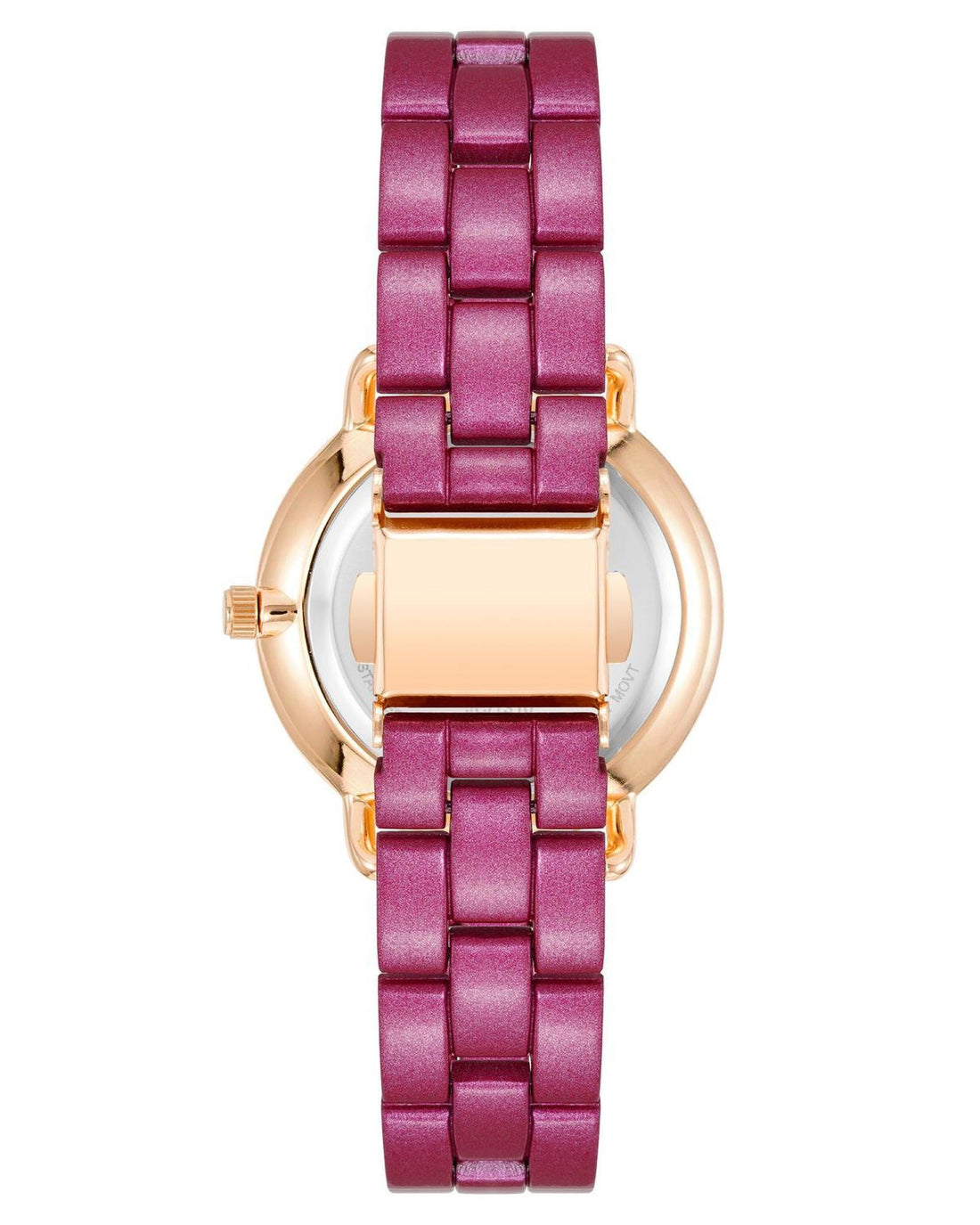 Rose Gold Fashion Watch with Rhine Stone Facing One Size Women-Women&