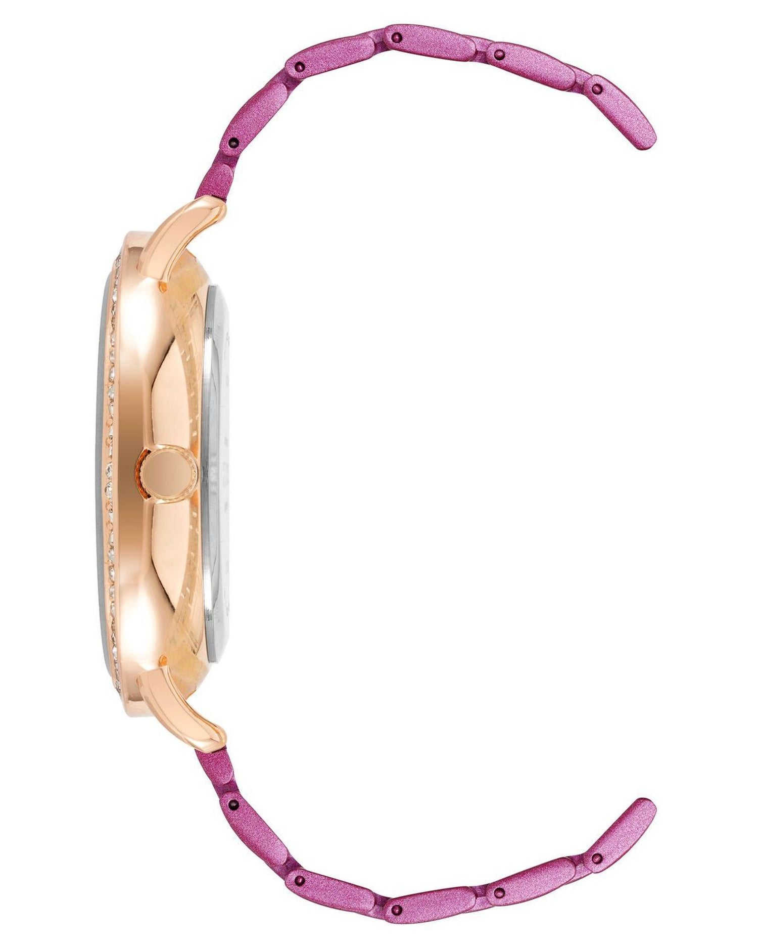 Rose Gold Fashion Watch with Rhine Stone Facing One Size Women-Women&