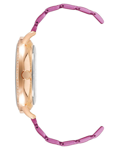 Rose Gold Fashion Watch with Rhine Stone Facing One Size Women-Women&