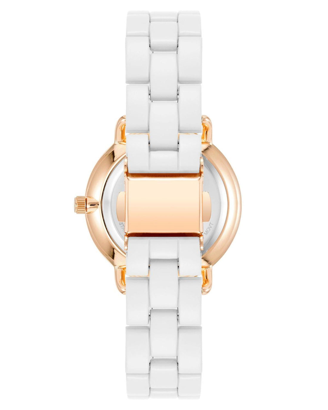 Rose Gold Fashion Watch with Rhine Stone Facing One Size Women-Women&