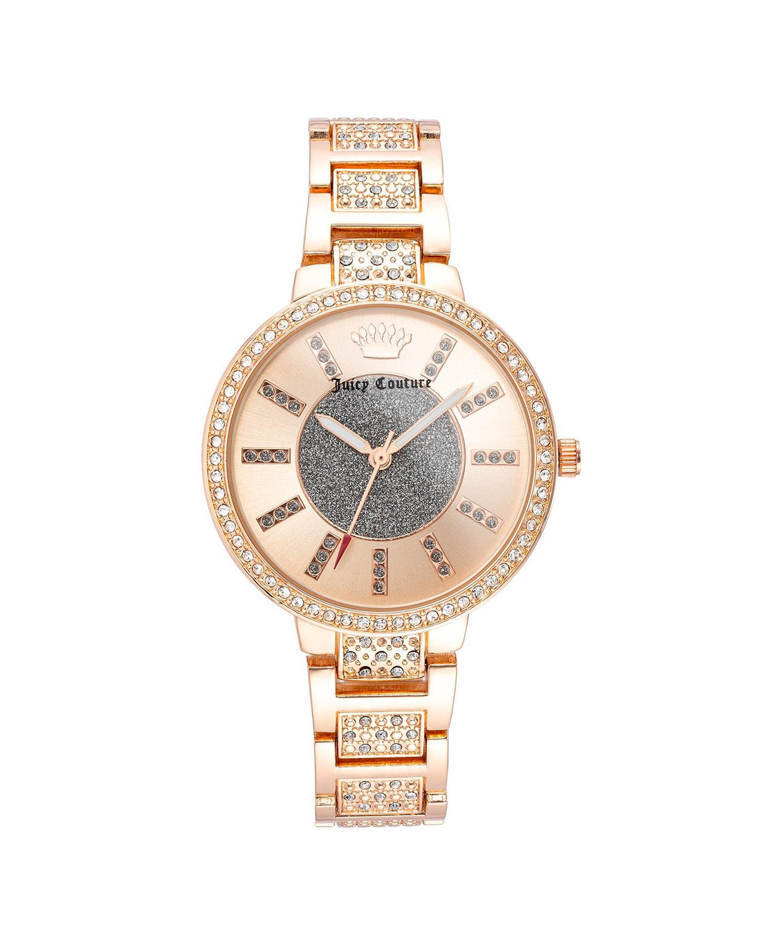 Rose Gold Metal Fashion Watch with Rhine Stone Facing One Size Women-Women&