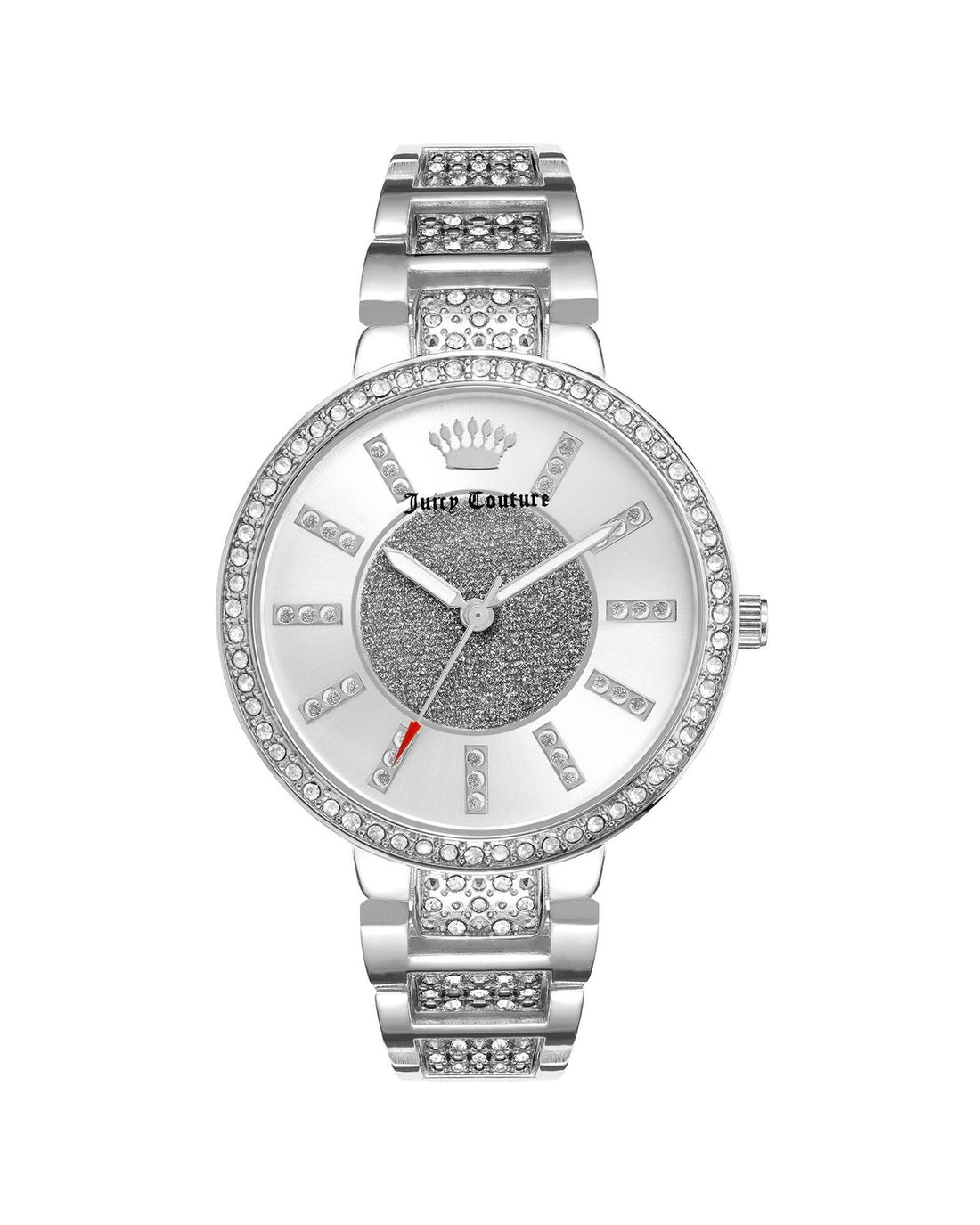 Silver Analog Womens Fashion Watch with Rhinestone Facing One Size Women-Women&