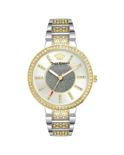 Silver Analog Fashion Watch with Rhinestone Facing One Size Women-Women&