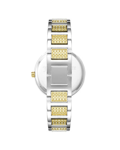 Silver Analog Fashion Watch with Rhinestone Facing One Size Women-Women&