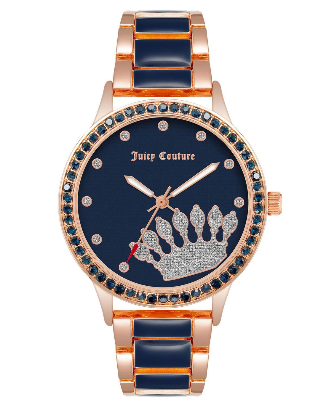 Rose Gold Analog Fashion Watch with Rhinestone Detail One Size Women-Women&