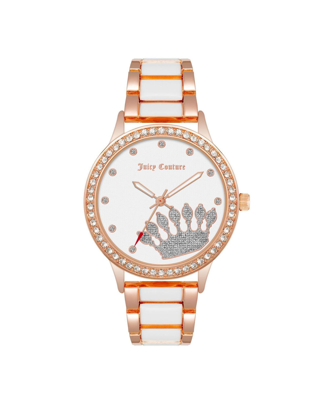 Rose Gold Analog Fashion Watch with Rhine Stone Detail One Size Women-Women&