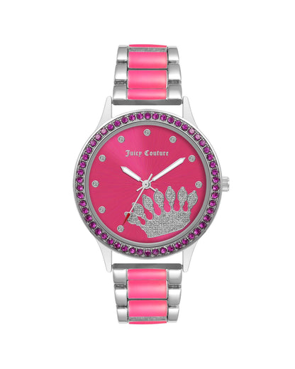 Silver Analog Fashion Watch with Rhine Stone Detailing One Size Women-Women&