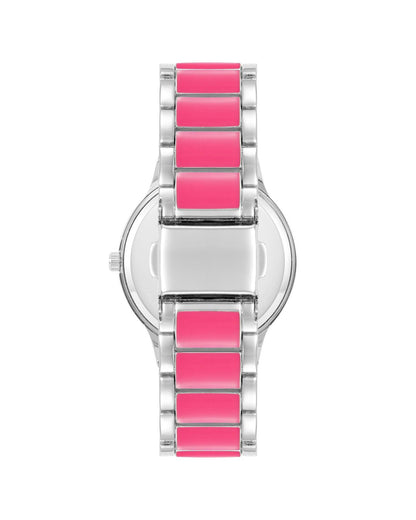 Silver Analog Fashion Watch with Rhine Stone Detailing One Size Women-Women&