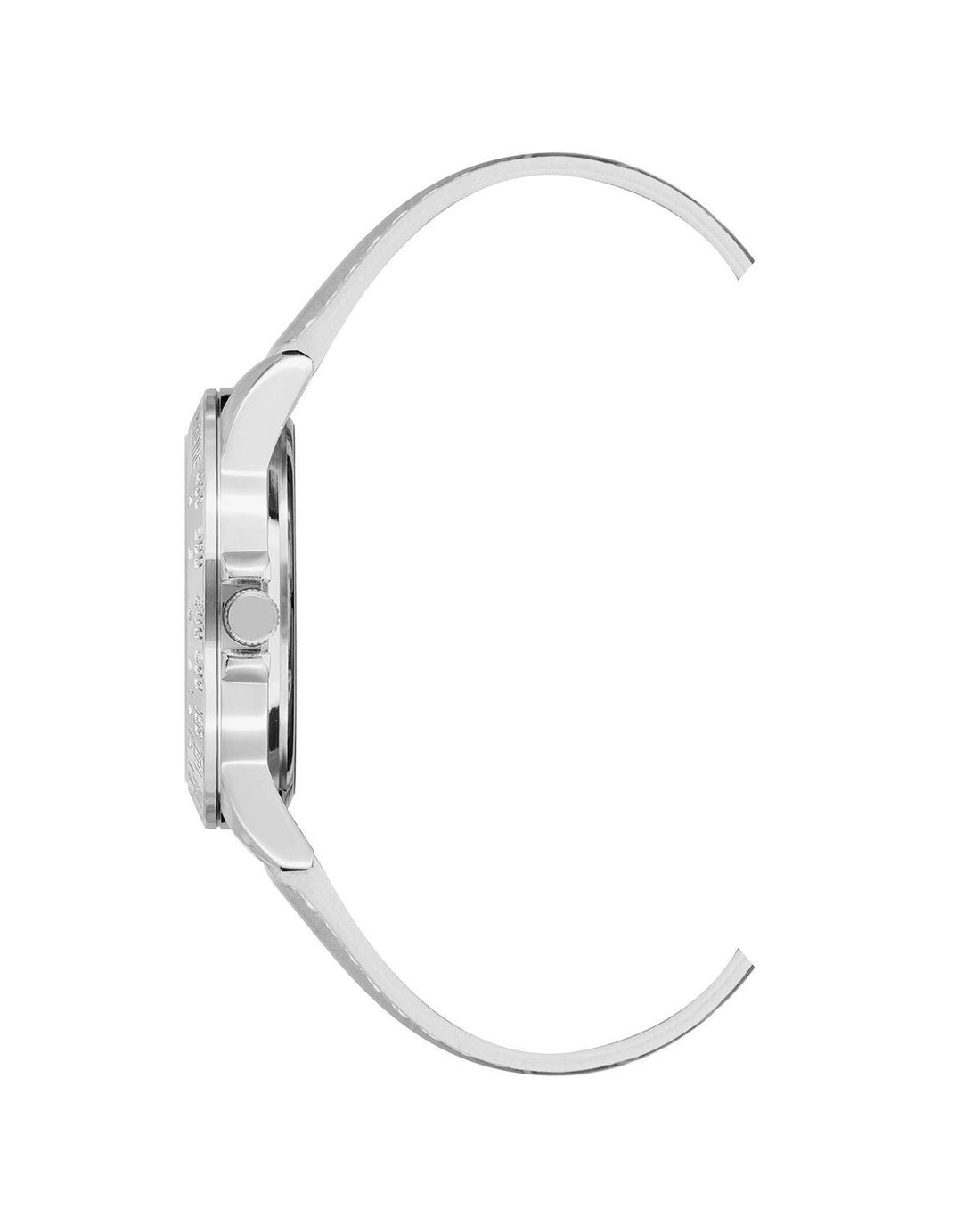 Silver Rhinestone Fashion Watch with Leatherette Strap One Size Women-Women&