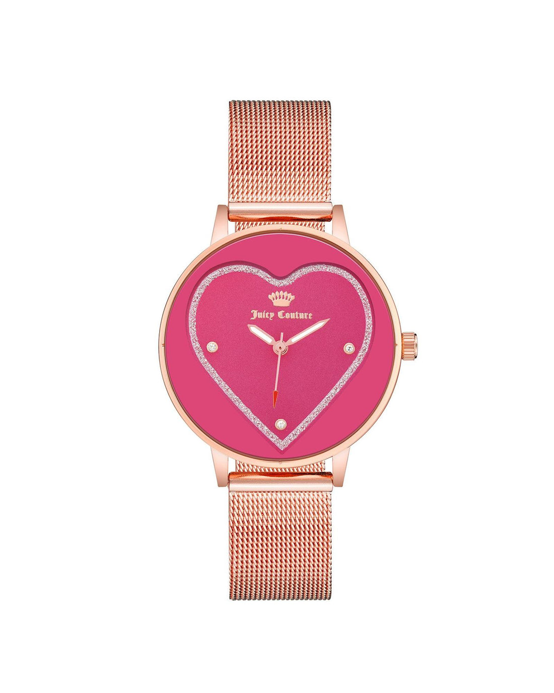 Rose Gold Analog Bangle Watch with Rhine Stone Facing One Size Women-Women&