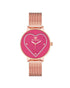 Rose Gold Analog Bangle Watch with Rhine Stone Facing One Size Women-Women&
