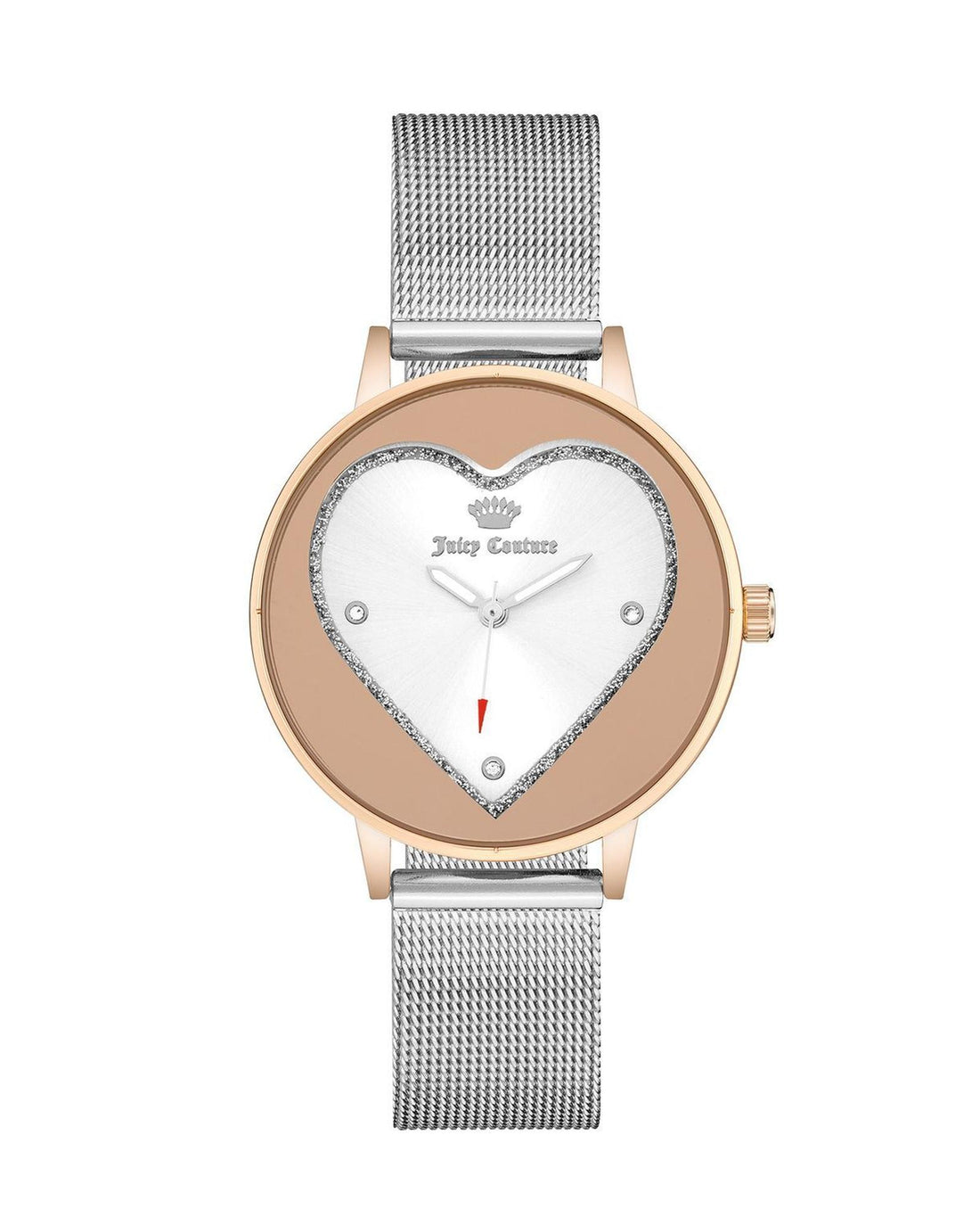 Rose Gold Analog Bangle Watch with Rhine Stone Detailing One Size Women-Women&