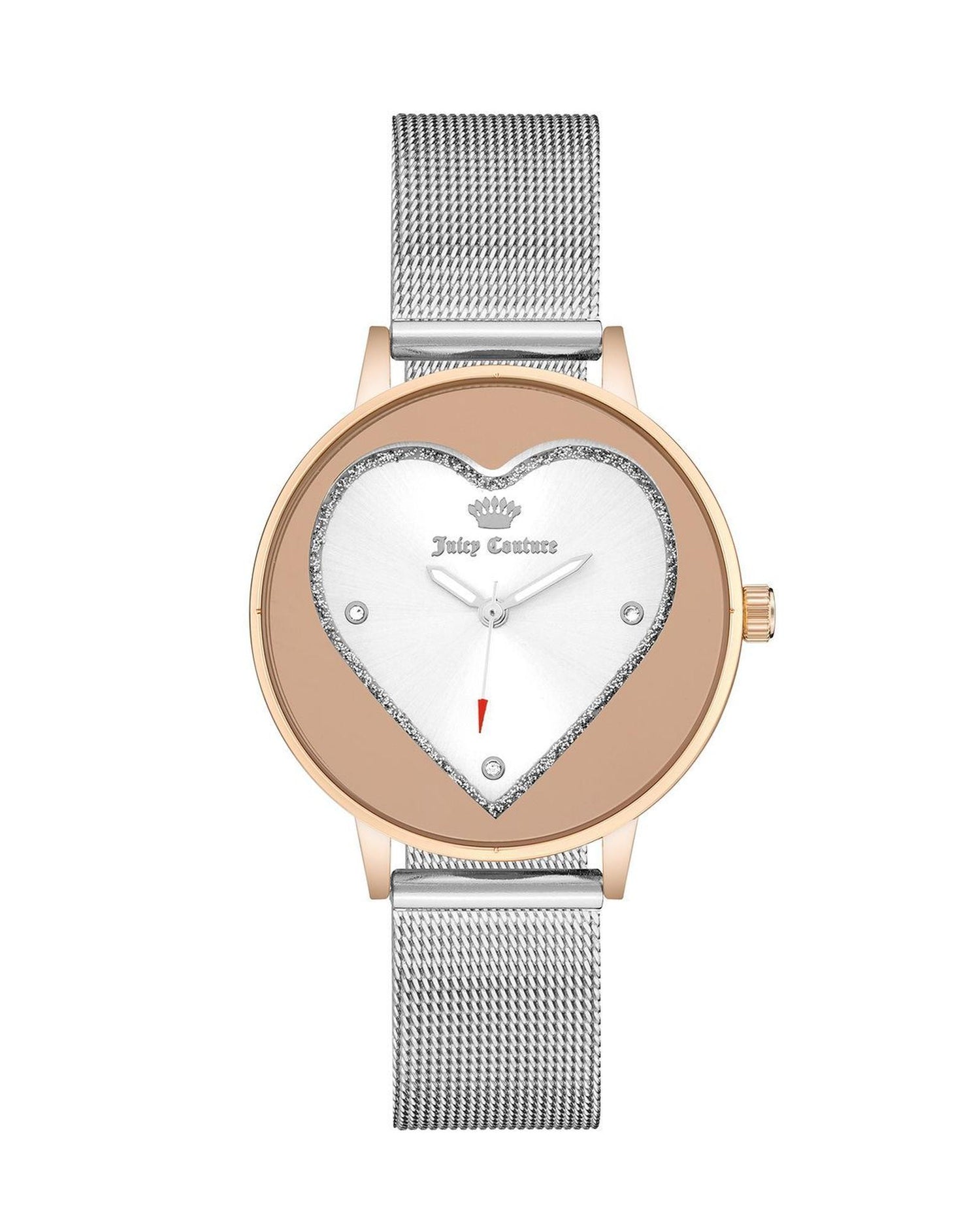 Rose Gold Analog Bangle Watch with Rhine Stone Detailing One Size Women-Women&