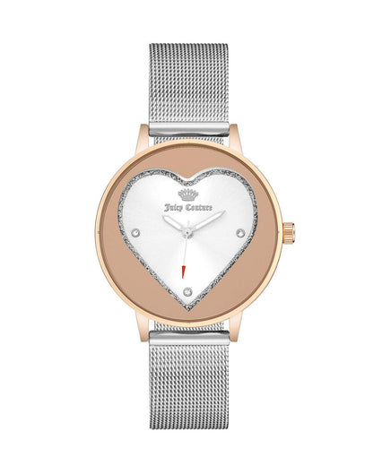 Rose Gold Analog Bangle Watch with Rhine Stone Detailing One Size Women-Women&