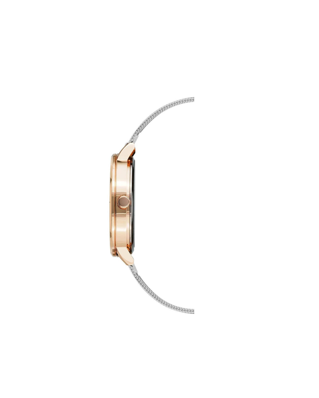 Rose Gold Analog Bangle Watch with Rhine Stone Detailing One Size Women-Women&