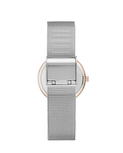 Rose Gold Analog Bangle Watch with Rhine Stone Detailing One Size Women-Women&