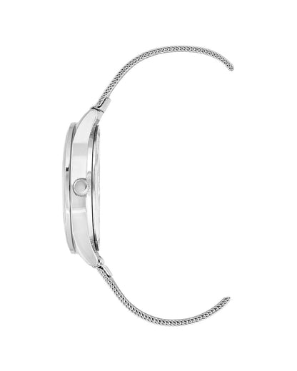 Silver Stainless Steel Mesh Fashion Watch One Size Women-Women&