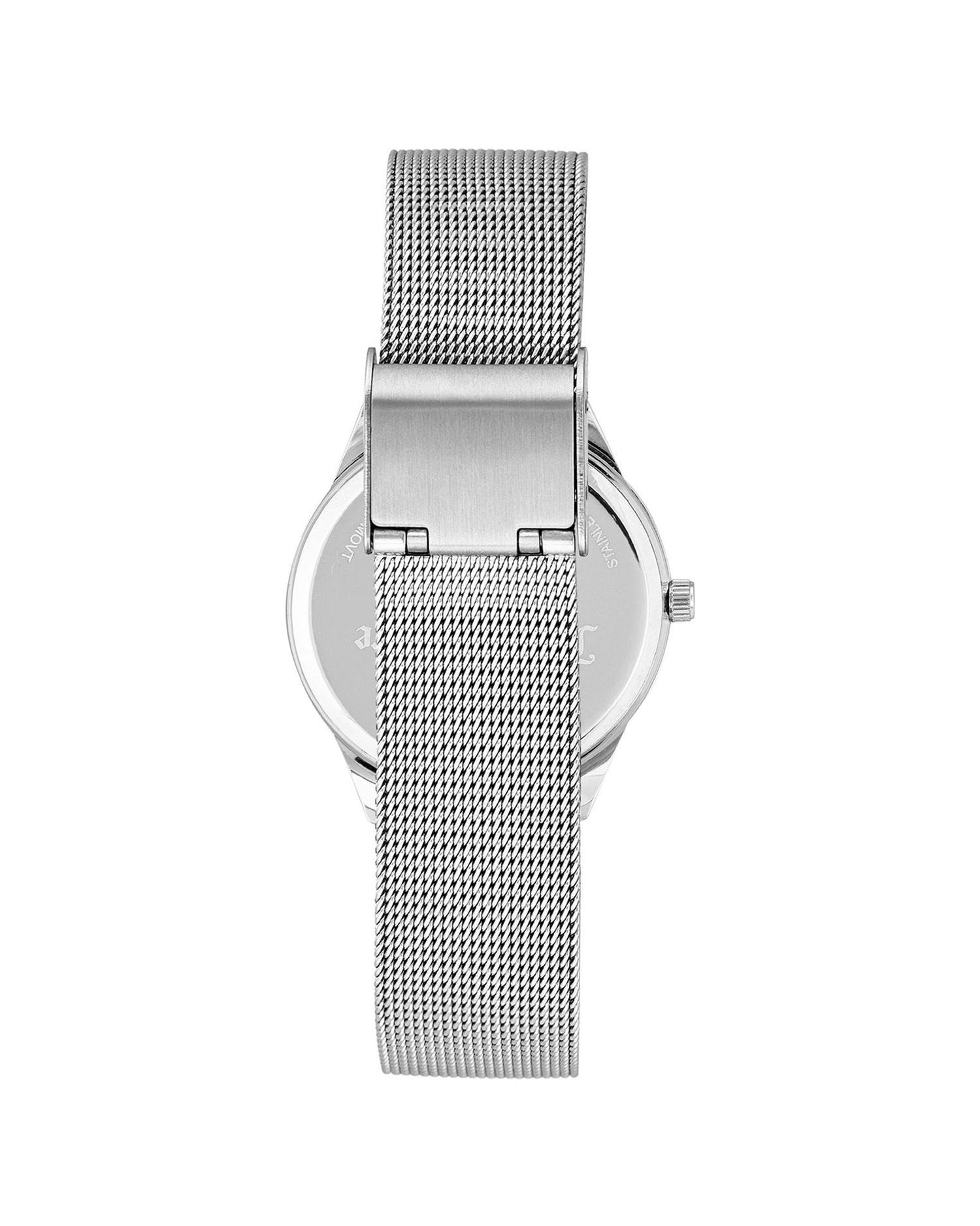 Silver Stainless Steel Mesh Fashion Watch One Size Women-Women&