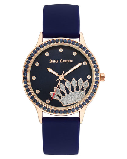 Rose Gold Analog Fashion Watch with Rhinestone Facing One Size Women-Women&