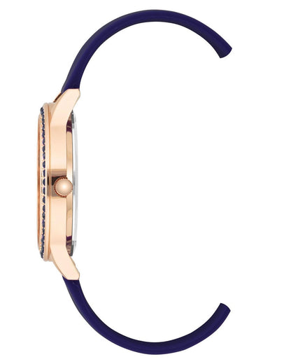 Rose Gold Analog Fashion Watch with Rhinestone Facing One Size Women-Women&