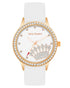 Rose Gold Analog Fashion Watch with Rhine Stone Facing One Size Women-Women&