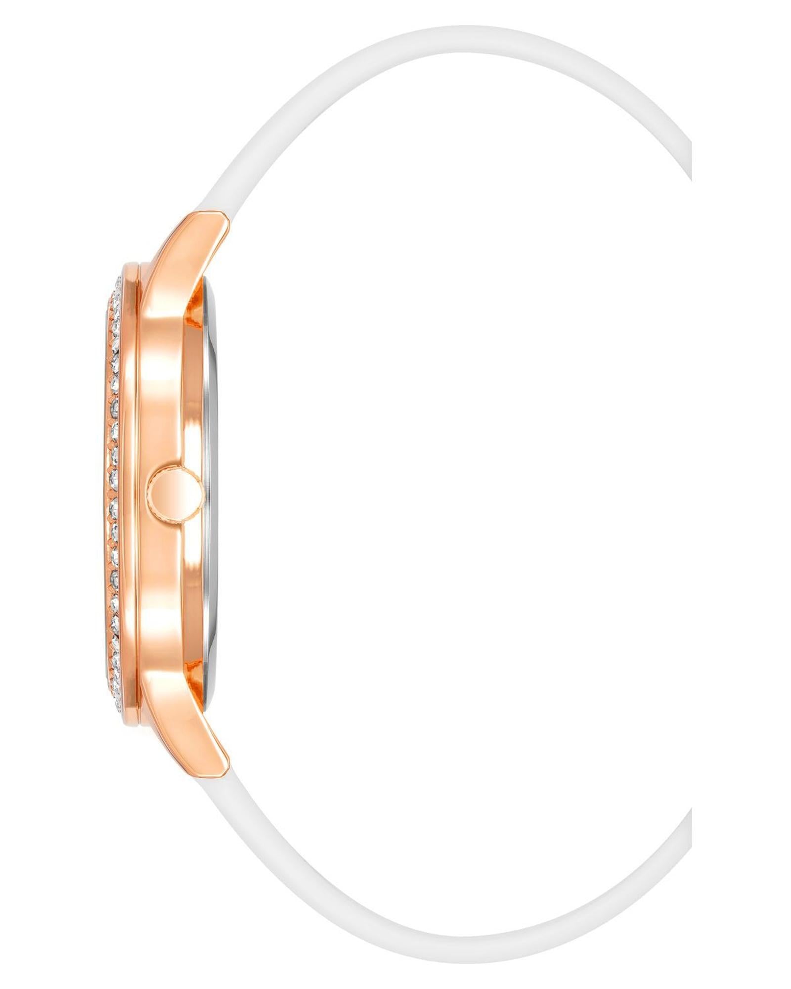 Rose Gold Analog Fashion Watch with Rhine Stone Facing One Size Women-Women&