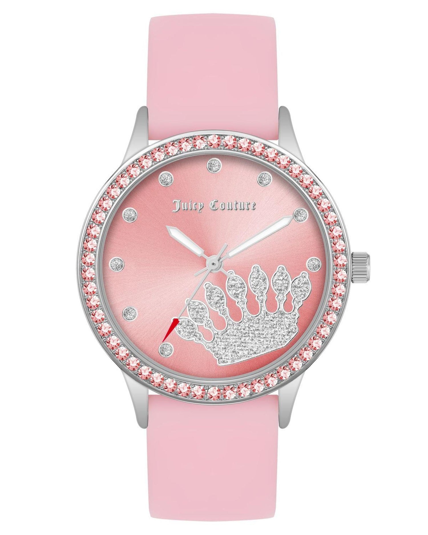 Silver Analog Fashion Watch with Rhine Stone Facing One Size Women-Women&
