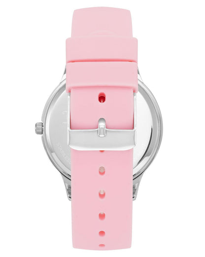 Silver Analog Fashion Watch with Rhine Stone Facing One Size Women-Women&