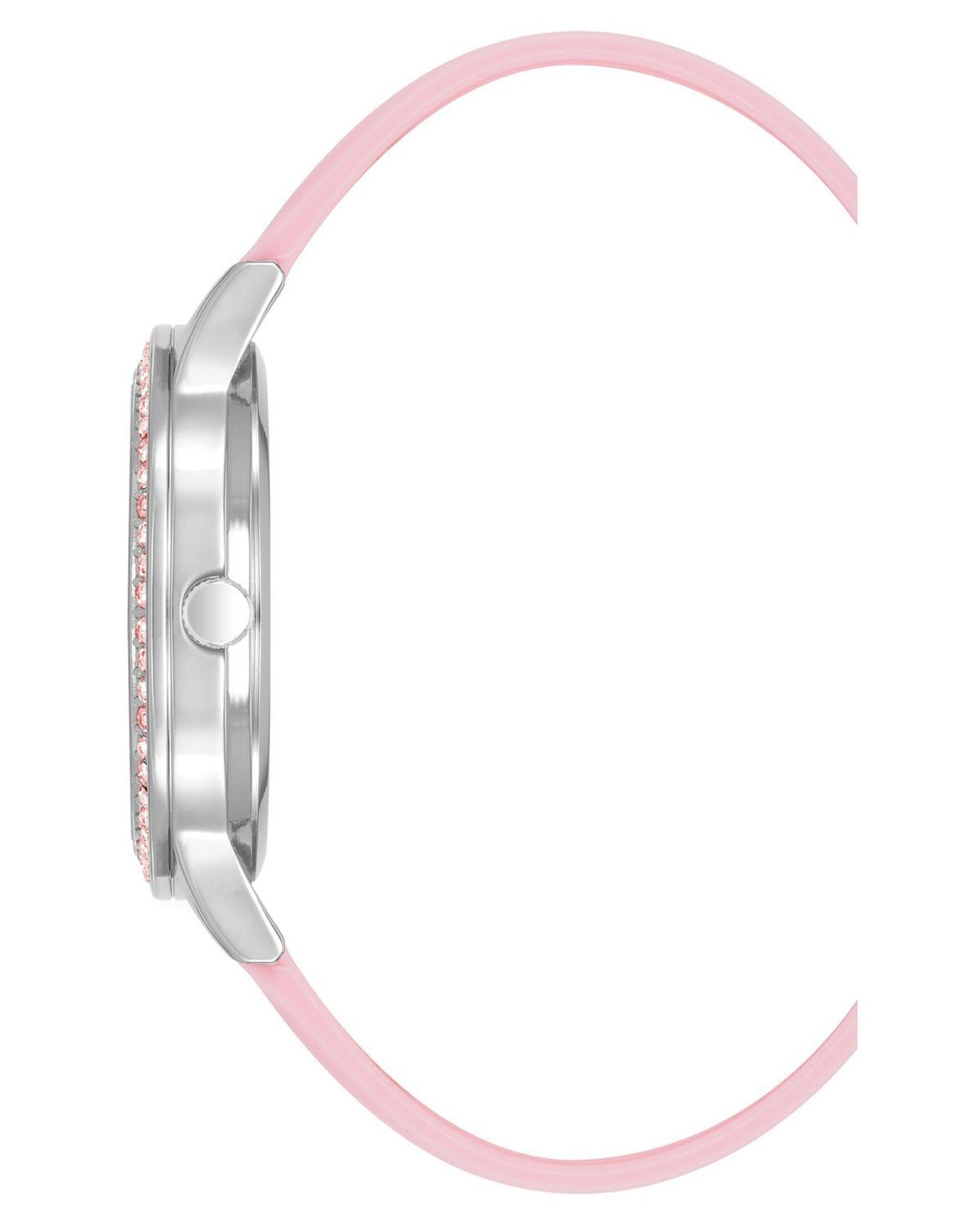 Silver Analog Fashion Watch with Rhine Stone Facing One Size Women-Women&