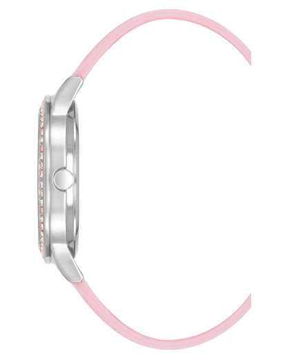 Silver Analog Fashion Watch with Rhine Stone Facing One Size Women-Women&