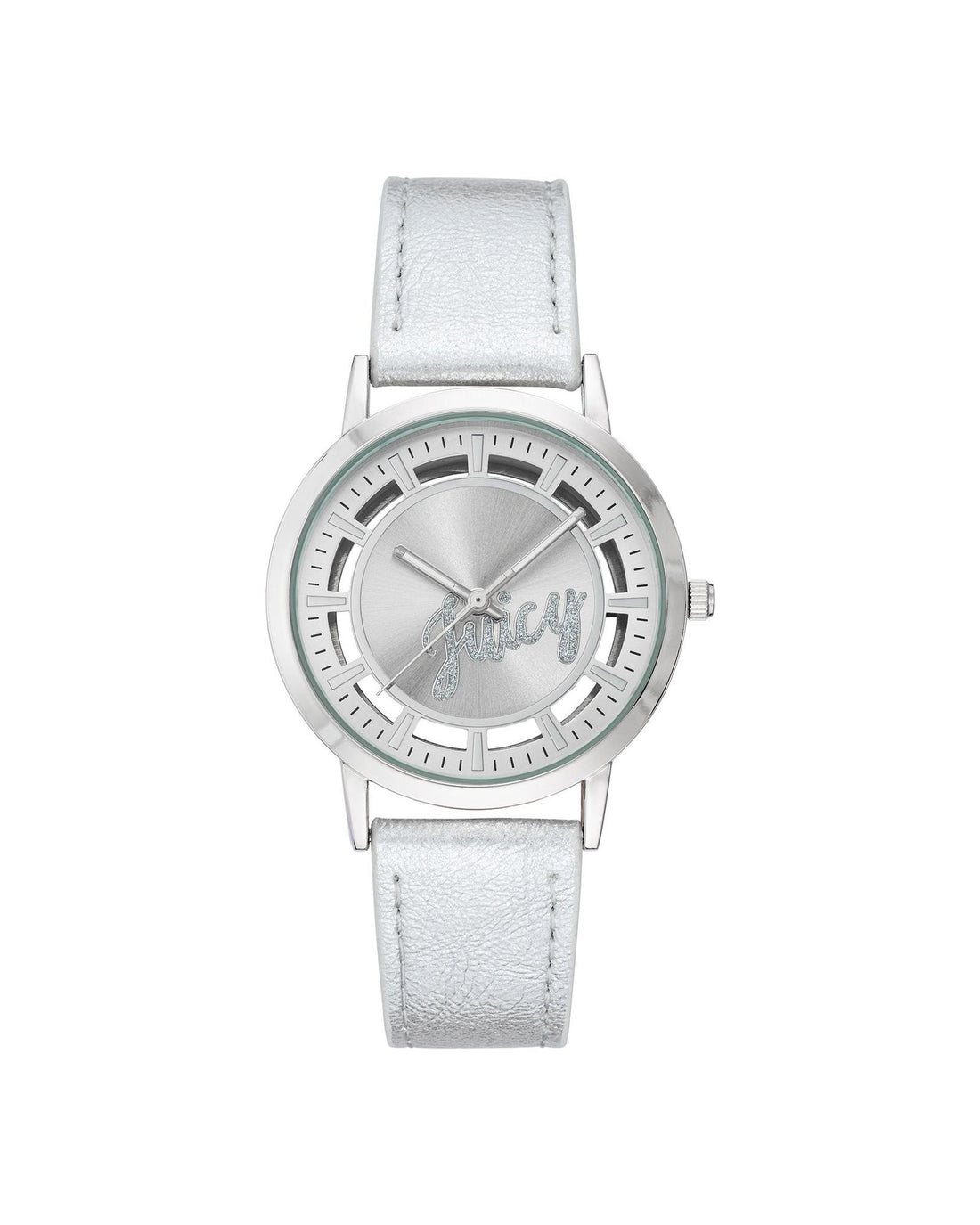 Silver Analog Fashion Watch with Rhinestone Facing One Size Women-Women&