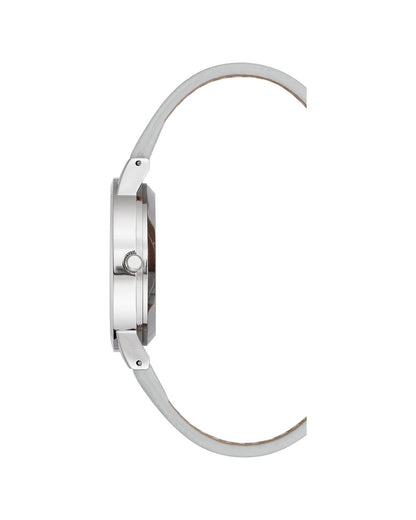 Silver Analog Fashion Watch with Rhinestone Facing One Size Women-Women&